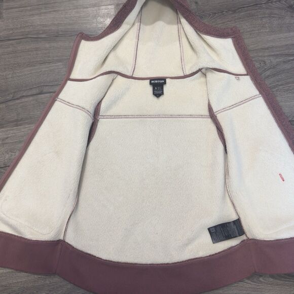 Burton Fleece Lined Hooded Minxy Vest Women's Small Burgundy Great Shape - Picture 7 of 9